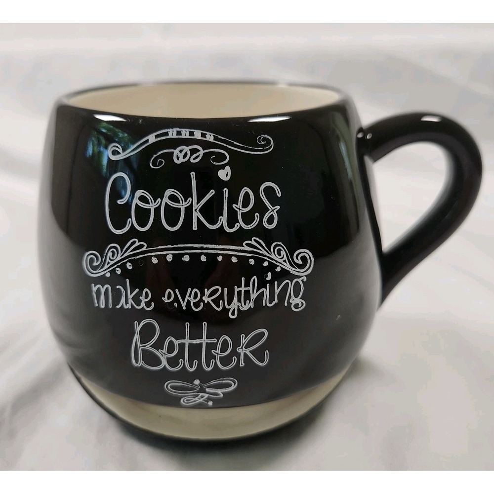AVON "Cookies Make Everything Better" Ceramic Coffee Mug w/ Cookie Holder